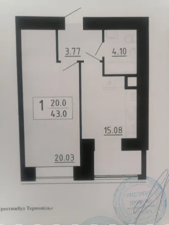 Продаж 1к Квартира 43 кв.м Корольова Тернопіль