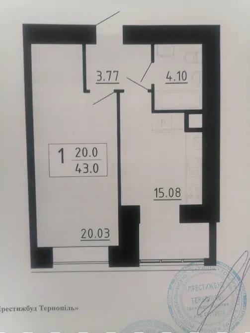 Продаж 1к Квартира 43 кв.м Корольова Тернопіль - фото 1