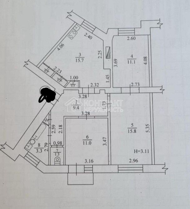 Продаж Квартира 3-кімнатна, 4/5 поверх на вул. Культури Харків - фото 14