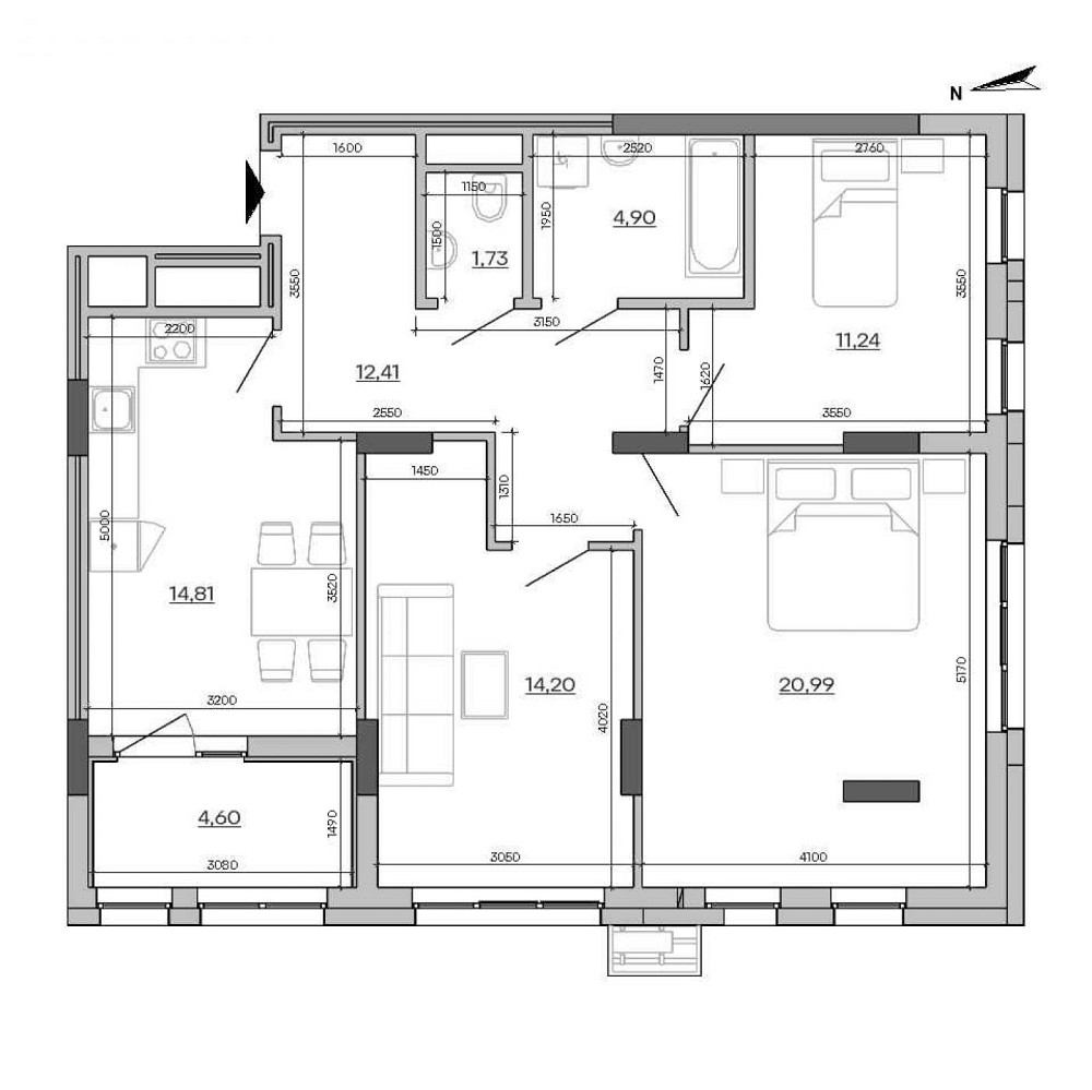 Продаж Квартира 3-кімнатна, 8/9 поверх на вул. Промислова Львів - фото 2