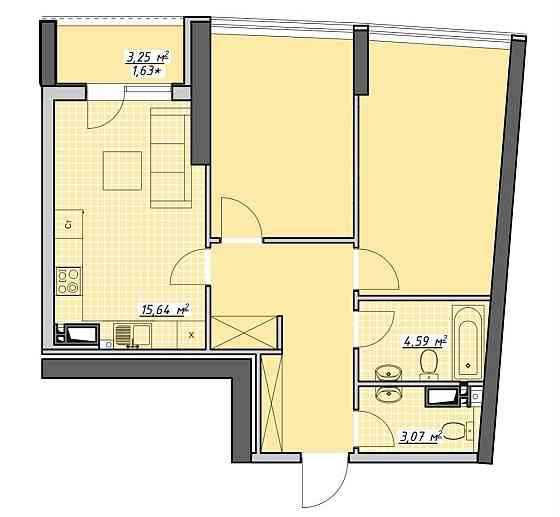 Евро-трехкомнатная квартира в ЖК Атмосфера Аркадия Odessa