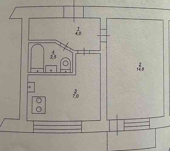 Продаж Квартира 1-кімнатна, 5/5 поверх на Вереснева, 4 Киев