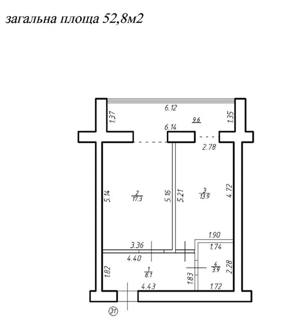 Продаж Квартира 1-кімнатна, 9/10 поверх на вул. Микитинці / Декабристів Ивано-Франковск - изображение 10