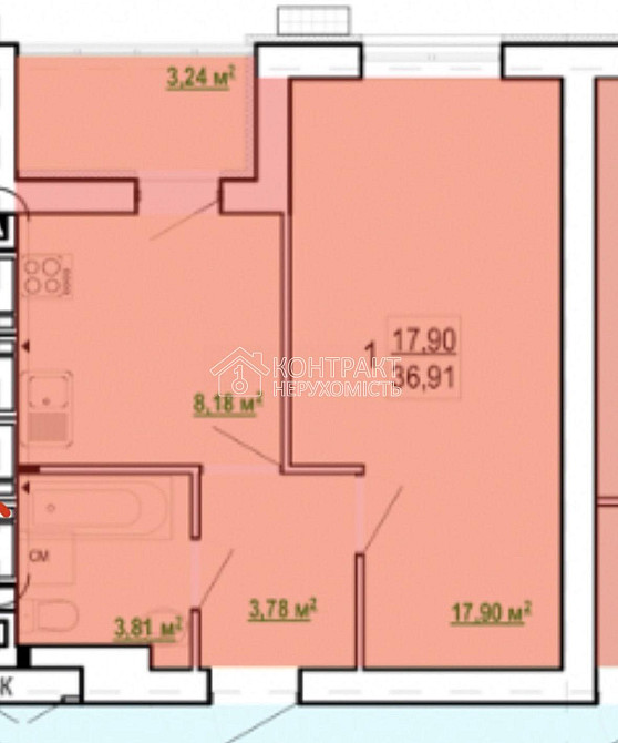 Продаж Квартира 1-кімнатна, 12/16 поверх на вул. Борткевича Харків - фото 6