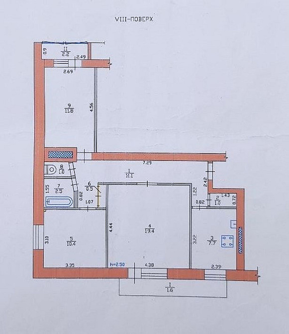 Продаж Квартира 3-кімнатна, 8/9 поверх на Сухомлинского, 50А Dnipro - photo 14