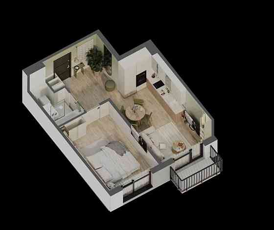 Продаж 1к Квартира 42.2 кв.м Бічна зелена Басовка