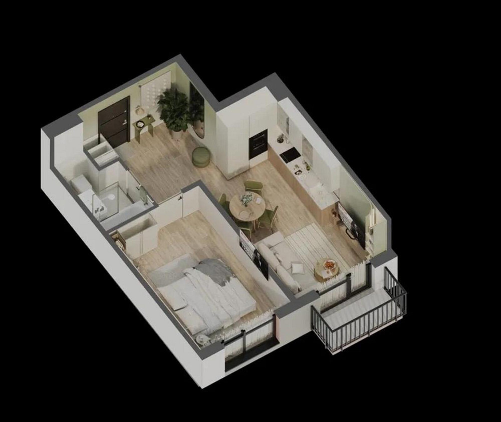 Продаж 1к Квартира 42.2 кв.м Бічна зелена Басівка - фото 5