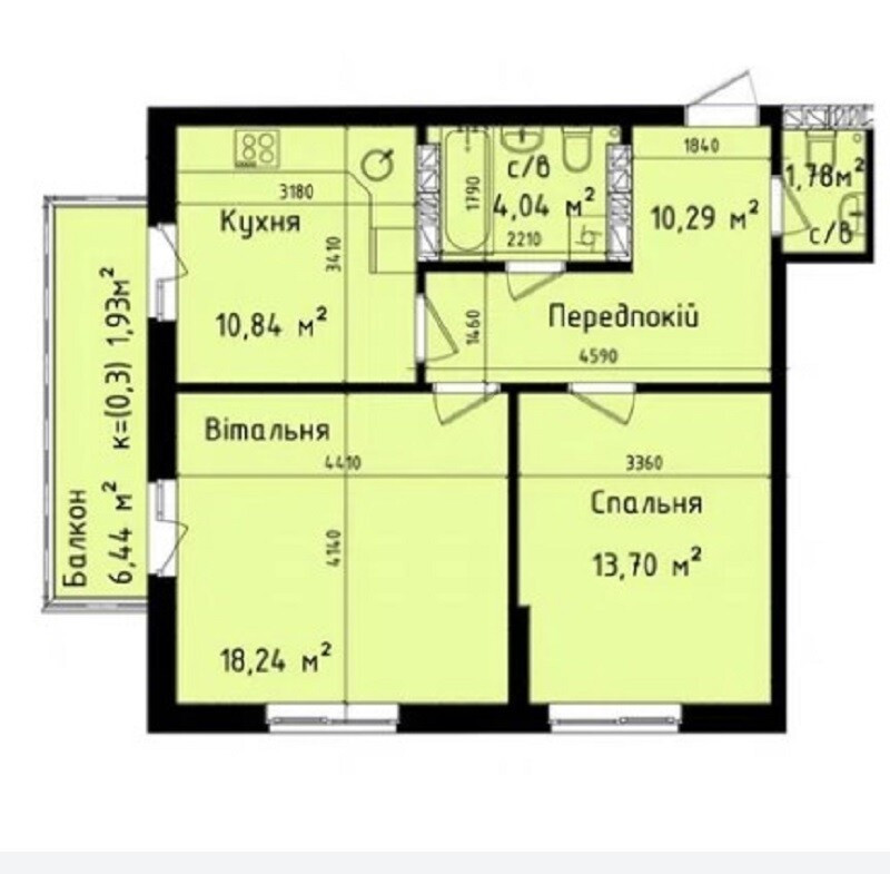 Продаж Квартира 2-кімнатна, 24/25 поверх на улица Гродненская, д.14 Київ - фото 3