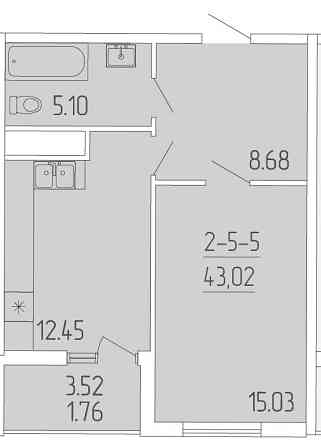 Продаж Квартира 1-кімнатна, 5/25 поверх на Краснова улица, 3/65 Одеса