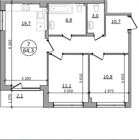For sale 1-room Apartment 64.3 sq.m вул. Львівська Briukhovychi (m Lviv raion)