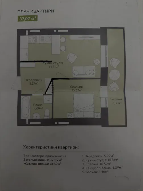 For sale 1-room Apartment 37 sq.m Легоцького 64Б Uzhhorod - photo 13