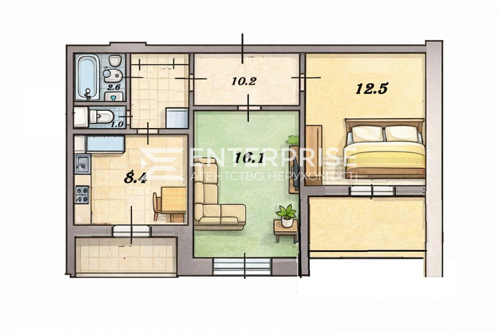 Продаж Квартира 2-кімнатна, 16/18 поверх на вул. Каштановая Киев - изображение 1