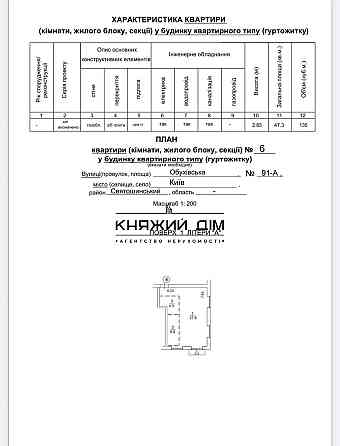 Продаж Квартира 1-кімнатна, 2/4 поверх на Обуховская ул. Київ