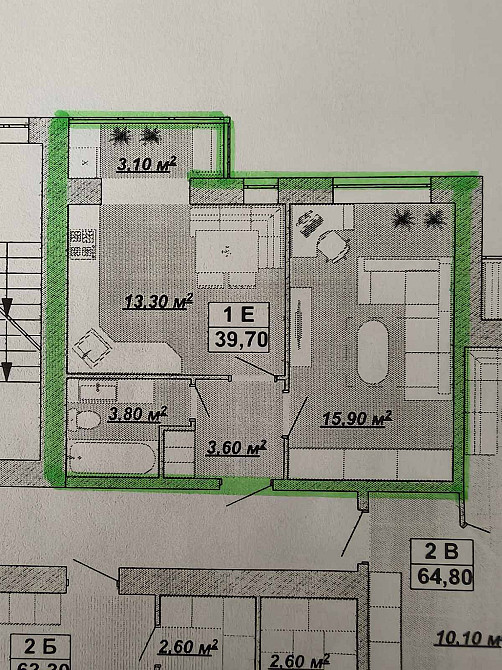 Продаж Квартира 1-кімнатна, 14/14 поверх на вул. Княгинин Івано-Франківськ - фото 2