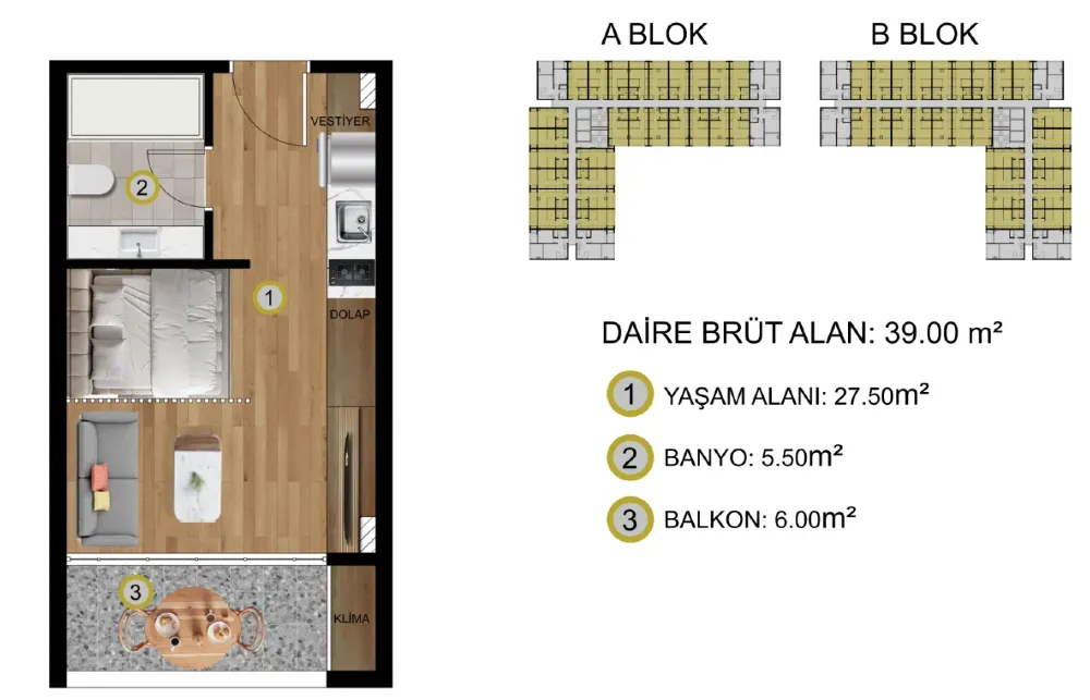 Квартира за границей 39 кв.м 1 комн. 1-й этаж г. Мерсин, на Томюк Мерсин - изображение 11