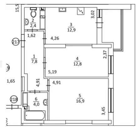 Продаж Квартира 2-кімнатна, 24/26 поверх на улица Сосюры Владимира, д.6 Київ