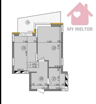 Продаж Квартира 1-кімнатна, 3/14 поверх на Грушевського, 65 Uzhhorod