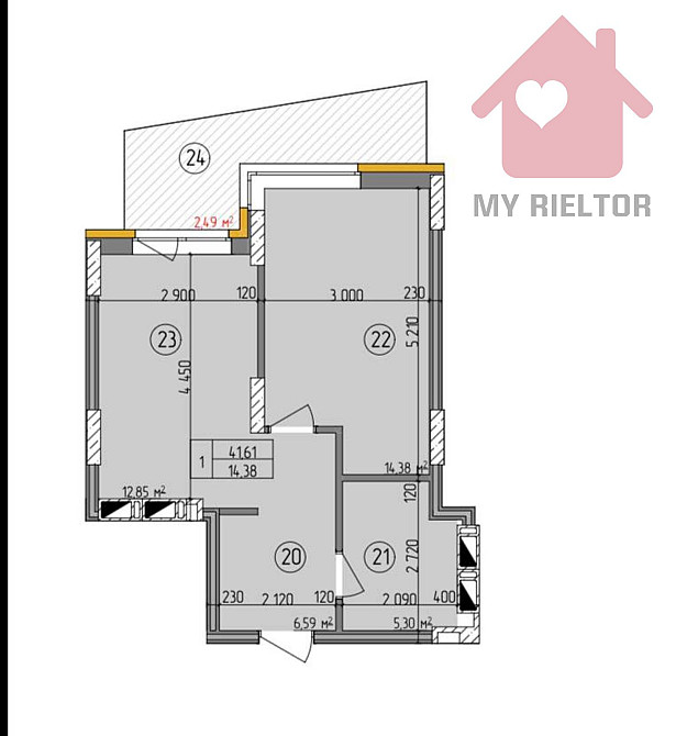 Продаж Квартира 1-кімнатна, 3/14 поверх на Грушевського, 65 Uzhhorod - photo 4