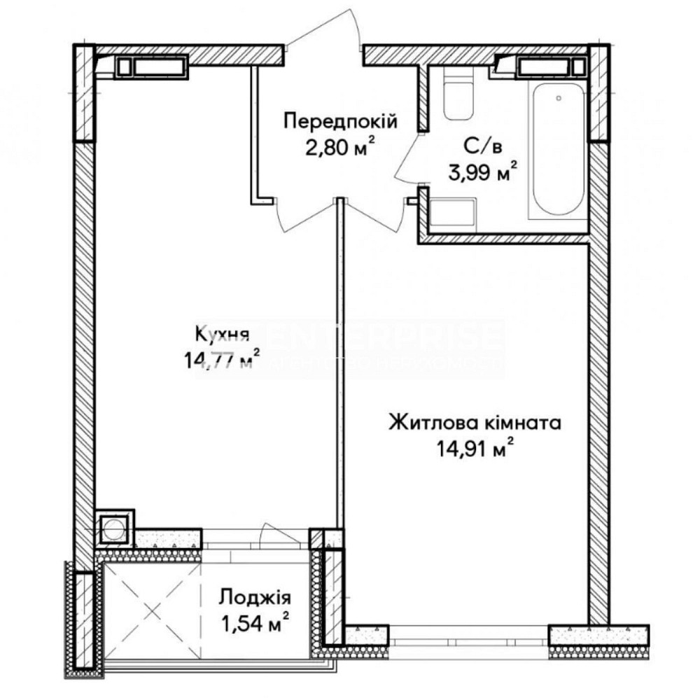 Продаж 1к Квартира 40 кв.м  Ирпень - изображение 2