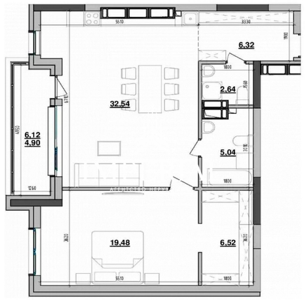 Продаж Квартира 1-кімнатна, 20/26 поверх на вул. Коновальця Євгена Київ - фото 3