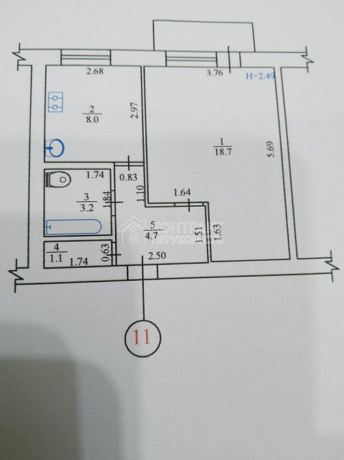 Продаж Квартира 1-кімнатна, 3/9 поверх на вул. Академіка Курчатова Харьков - изображение 9