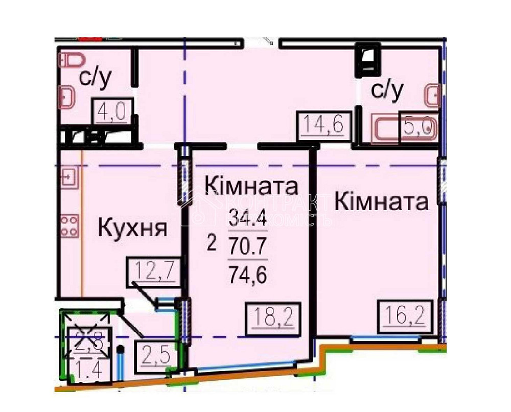 Продаж Квартира 2-кімнатна, 8/13 поверх на вул. Авіаційна Харків - фото 4
