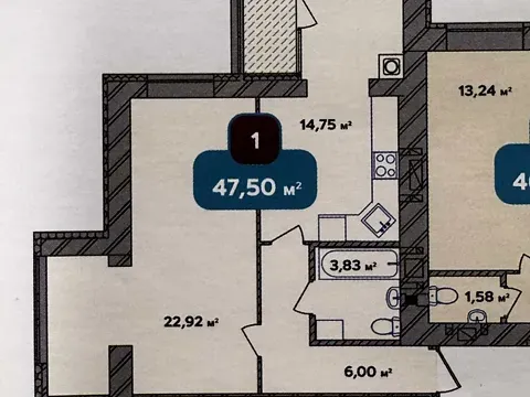 For sale 1-room Apartment 47.5 sq.m ЖК Spring Town New Riviera Khmel'nyts'kyy - photo 6