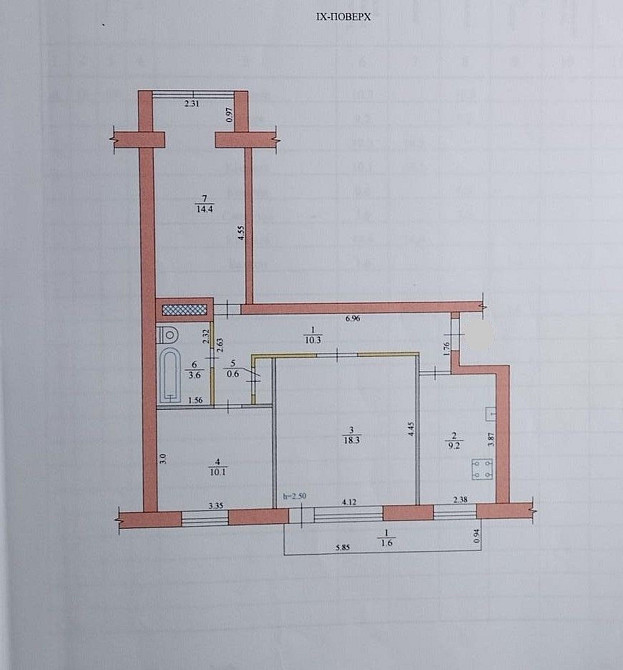 Продаж Квартира 3-кімнатна, 9/9 поверх на Сухомлинского, 50А Дніпро - фото 12