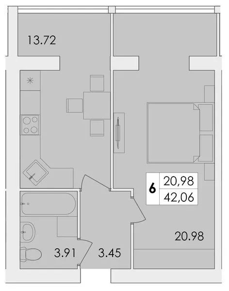 Продаж Квартира 1-кімнатна, 1/4 поверх на вул. Жуйка Zhytomyr - photo 10