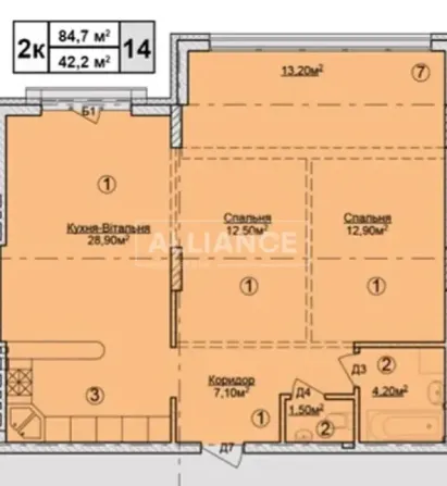 Продаж 2к Квартира 84.7 кв.м Залізна Вода Львів - фото 4