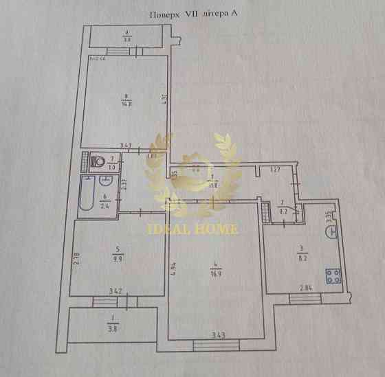 Продаж Квартира 3-кімнатна, 7/9 поверх на Здолбуновская ул., 7А Київ