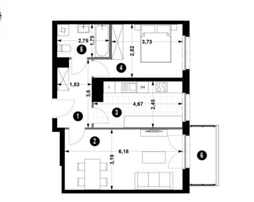 Продаж Квартира 2-кімнатна, 3/4 поверх на вул. Митна Львів - фото 3