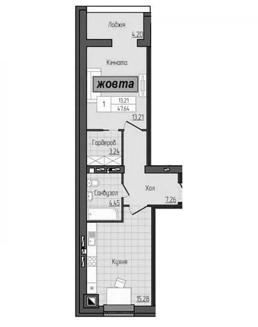 Продаж Квартира 1-кімнатна, 8/10 поверх на вул. Домбровського Житомир - фото 10