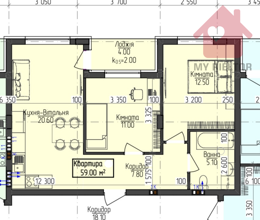 Продаж Квартира 2-кімнатна, 3/3 поверх на Центральна, 5  - фото 6