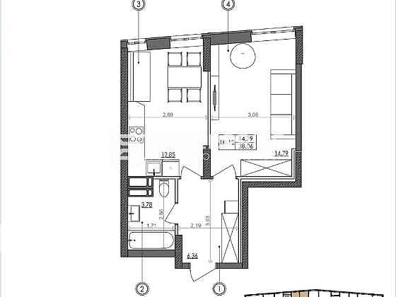 Продаж 1к квартири 38.1 кв. м Київ