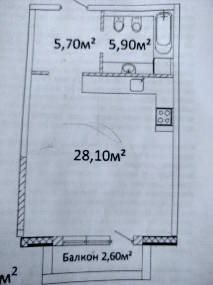 Продаж Квартира 1-кімнатна, 10/24 поверх на Гагарина пр., 9 Одесса - изображение 4