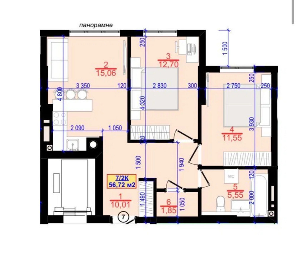 Продаж Квартира 2-кімнатна, 5/10 поверх на вул. Національної Гвардії Ivano-Frankivs'k - photo 14