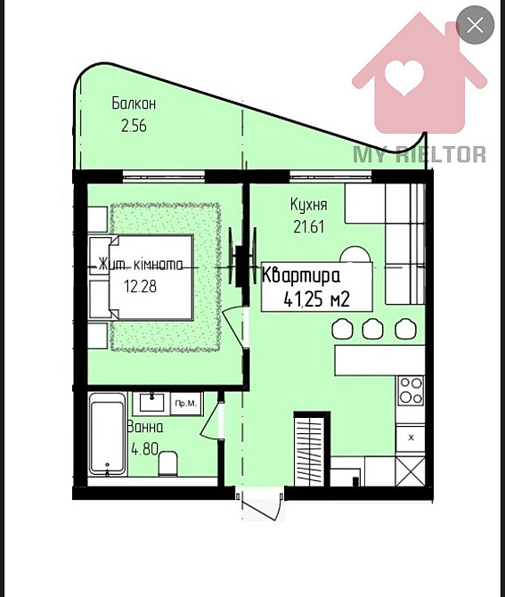 Продаж Квартира 1-кімнатна, 5/13 поверх на Володимирська Ужгород - фото 8