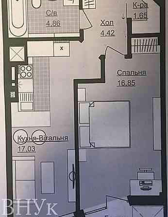 Продаж Квартира 1-кімнатна, 10/13 поверх на вул. Тарнавського Генерала Ternopil'