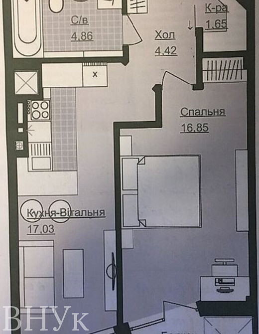 Продаж Квартира 1-кімнатна, 10/13 поверх на вул. Тарнавського Генерала Ternopil' - photo 5