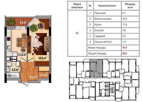 Продаж Квартира 1-кімнатна, 23/25 поверх на Ярослава Гашека, 20/3 Киев