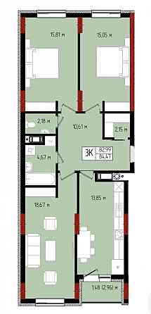 Продаж Квартира 3-кімнатна на Бельведерська-Ленкавського Івано-Франківськ