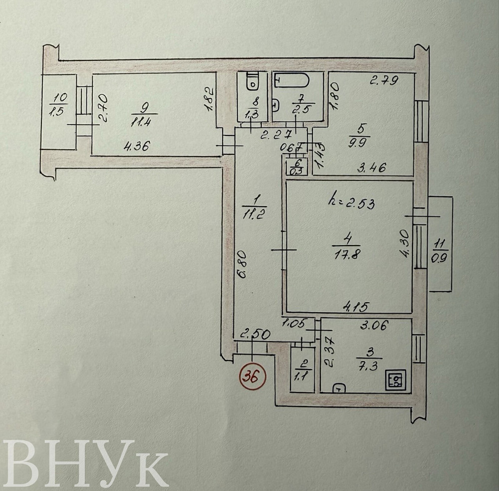 Продаж Квартира 3-кімнатна, 9/9 поверх на Соборності Луцьк - фото 9