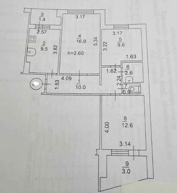 Продаж Квартира 3-кімнатна, 8/9 поверх на Воїнів афганців Luts'k - photo 12