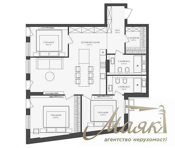 Продаж Квартира 3-кімнатна, 5/25 поверх на Бережанська вул., д. 9 Kiev