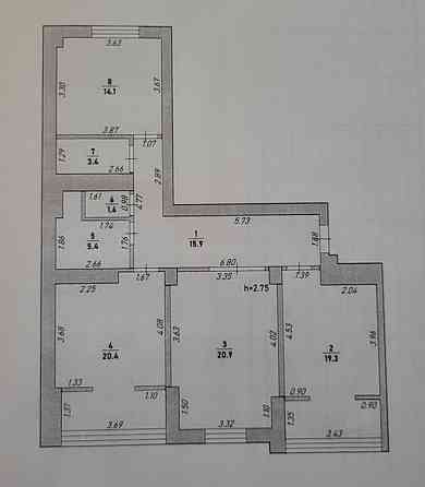 Продаж Квартира 3-кімнатна, 8/10 поверх на вул. Галицька Івано-Франківськ