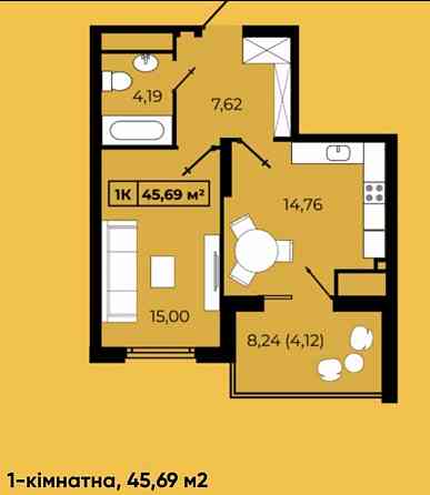 Продаж Квартира 1-кімнатна, 9/16 поверх на Ленкавського вул., 34 Ивано-Франковск