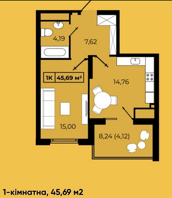 Продаж Квартира 1-кімнатна, 9/16 поверх на Ленкавського вул., 34 Ивано-Франковск - изображение 2