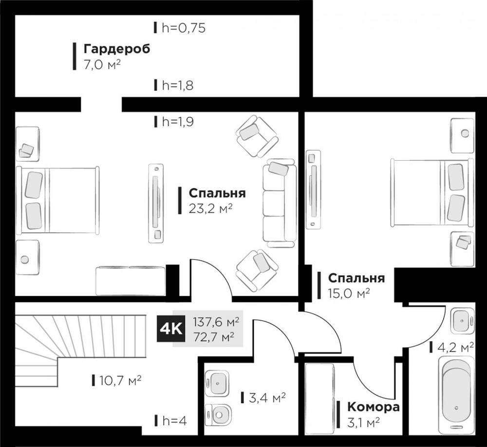 Продаж Квартира 4-кімнатна, 5/6 поверх на вул. Червоної калини Sokilnyky - photo 9