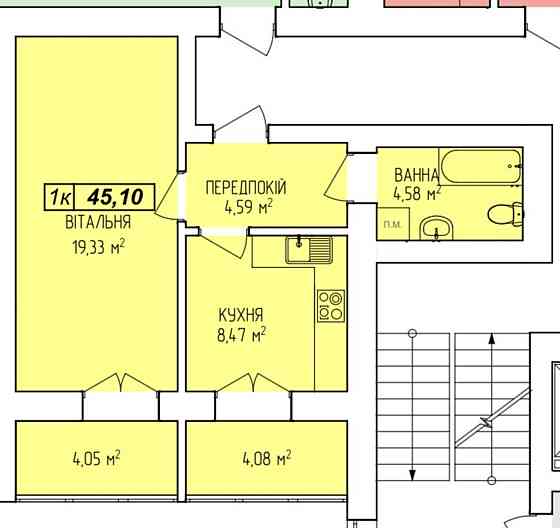 Продаж Квартира 1-кімнатна, 3/10 поверх на Чорновола Івано-Франківськ